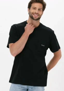 zwarte calvin klein t-shirt mix media mesh pocket tee