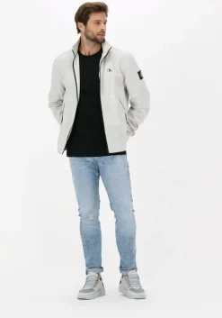 zwarte calvin klein t-shirt mix media mesh pocket tee