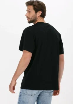 zwarte calvin klein t-shirt mix media mesh pocket tee