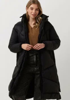 zwarte canadian gewatteerde jas eugenie recycled long
