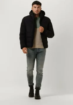 zwarte cast iron gewatteerde jas short jacket techstretch brawler