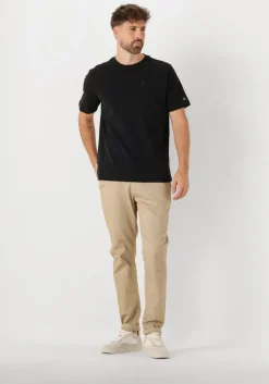 zwarte cast iron t-shirt crewneck regular fit interlock essential