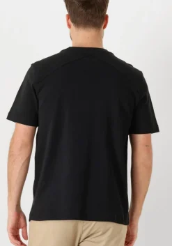 zwarte cast iron t-shirt crewneck regular fit interlock essential