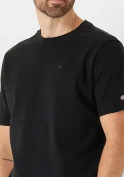 zwarte cast iron t-shirt crewneck regular fit interlock essential