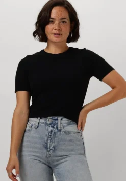 zwarte catwalk junkie t-shirt ribbed tee