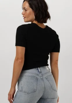 zwarte catwalk junkie t-shirt ribbed tee