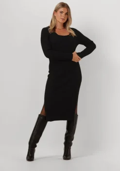 zwarte cc heart midi jurk cc heart elena knit dress