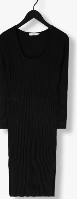 zwarte cc heart midi jurk cc heart elena knit dress