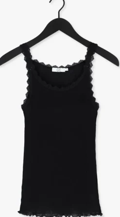 zwarte cc heart top silk lace camisole
