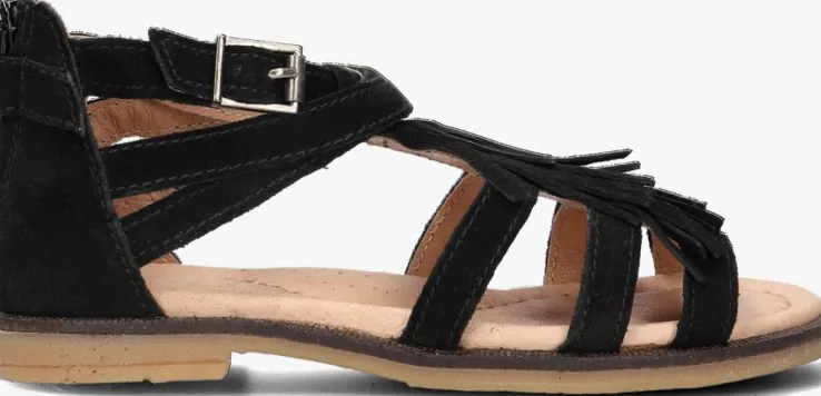 zwarte clic! platte sandalen 8909