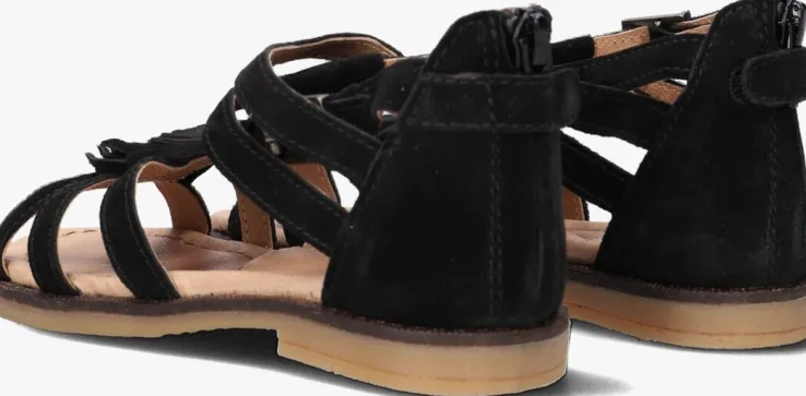 zwarte clic! platte sandalen 8909