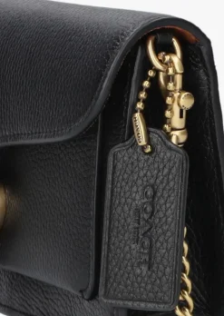 zwarte coach clutch tabby chain clutch