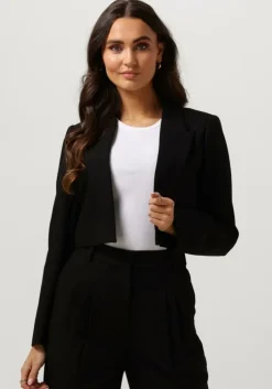 zwarte co'couture blazer vola crop blazer