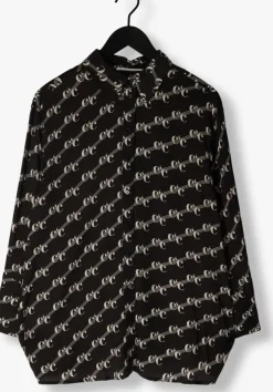 zwarte co'couture blouses logo oversized shirt