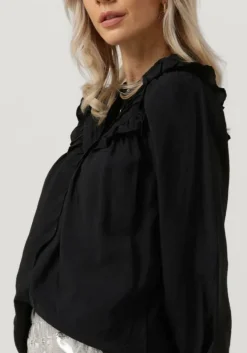 zwarte co'couture blouses callum frill shoulder shirt