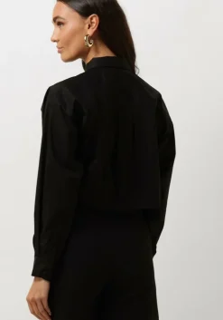 zwarte co'couture blouses cotton crisp cropped shirt