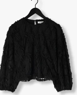 zwarte co'couture blouses shania fluffy blouse
