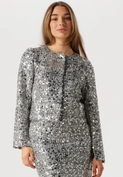 zwarte co'couture jack boucle cc sequin cocktail jacket