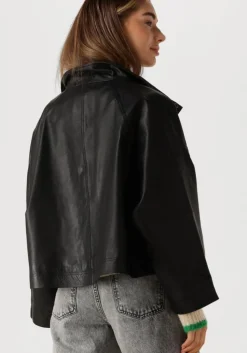 zwarte co'couture jassen phoebecc leather box jacket