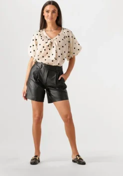 zwarte co'couture korte broek phoebecc leather pleat shorts