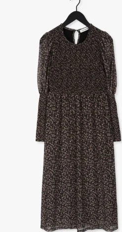 zwarte co'couture maxi jurk mesh flower smock dress