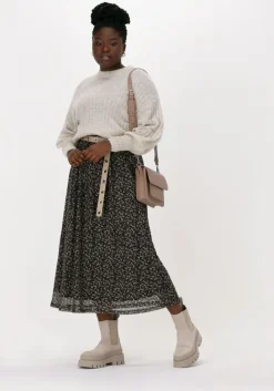 zwarte co'couture maxi jurk mesh flower smock dress