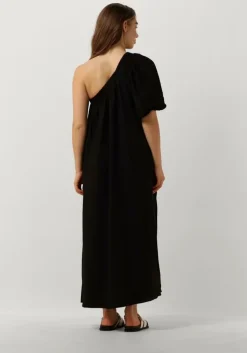 zwarte co'couture maxi jurk hera asym puff dress