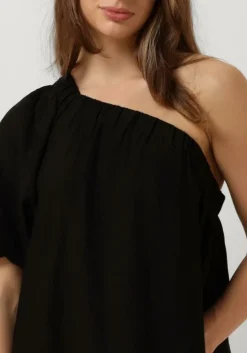 zwarte co'couture maxi jurk hera asym puff dress