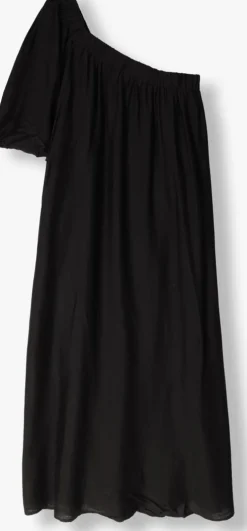 zwarte co'couture maxi jurk hera asym puff dress