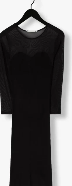 zwarte co'couture midi jurk baducc mix corset dress