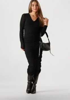 zwarte co'couture midi jurk regan cc rust mesh dress