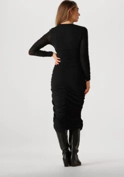 zwarte co'couture midi jurk regan cc rust mesh dress