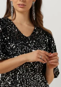 zwarte co'couture mini jurk serenacc sequin dress