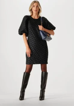 zwarte co'couture mini jurk zebra cc flock dress