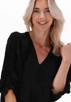 zwarte co'couture mini jurk sunrise pleat dress