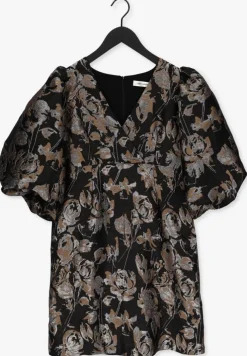 zwarte co'couture mini jurk stella jacquard v-dress