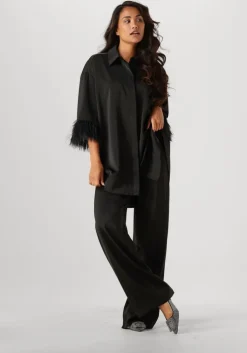 zwarte co'couture mini jurk adna cc feather shirt