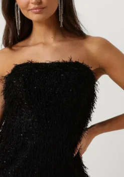 zwarte co'couture mini jurk gonzocc strap dress