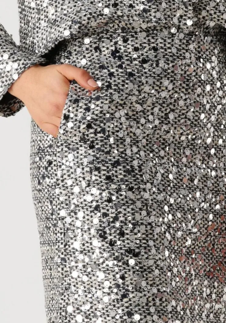 zwarte co'couture minirok boucle cc sequin mini skirt