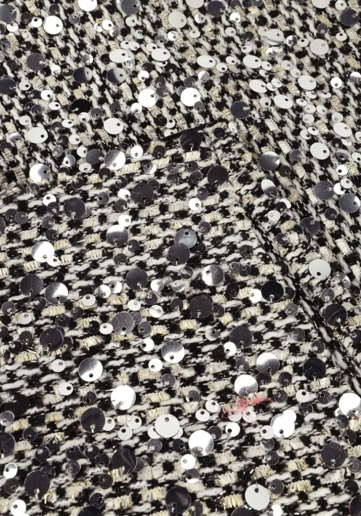 zwarte co'couture minirok boucle cc sequin mini skirt