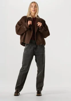 zwarte co'couture mom jeans vika pleat long jeans