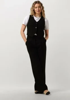 zwarte co'couture pantalon vola pleated long pant