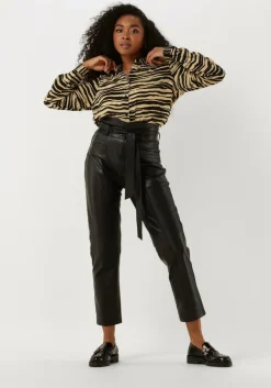 zwarte co'couture pantalon phoebe zora leather pant