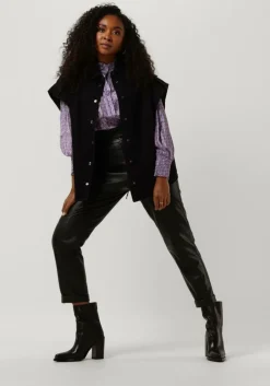 zwarte co'couture pantalon phoebe zora leather pant