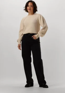 zwarte co'couture straight leg jeans new vika stud long jeans