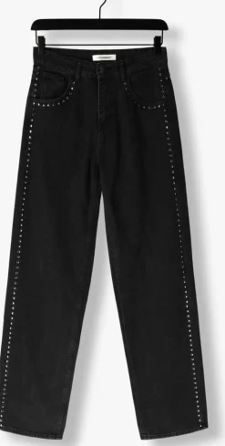zwarte co'couture straight leg jeans new vika stud long jeans