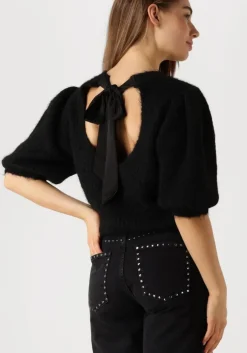 zwarte co'couture trui coralie bow rib knit