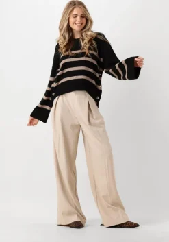 zwarte co'couture truien/vesten maja button stripe