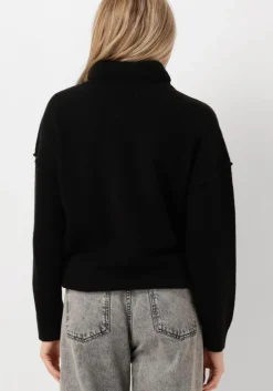 zwarte co'couture truien/vesten maja slit roll neck