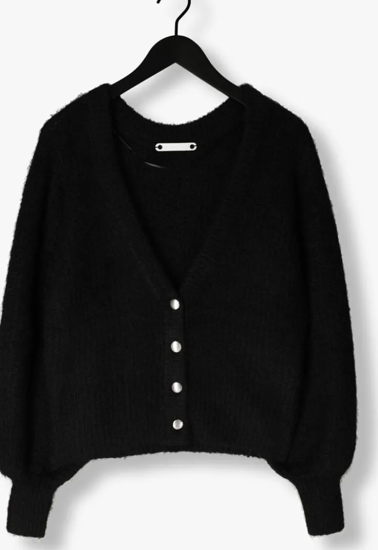 zwarte co'couture vest corelie button knit